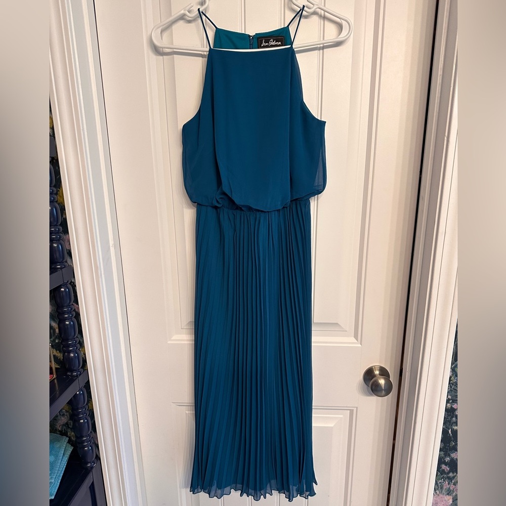 Peacock blue cocktail dress